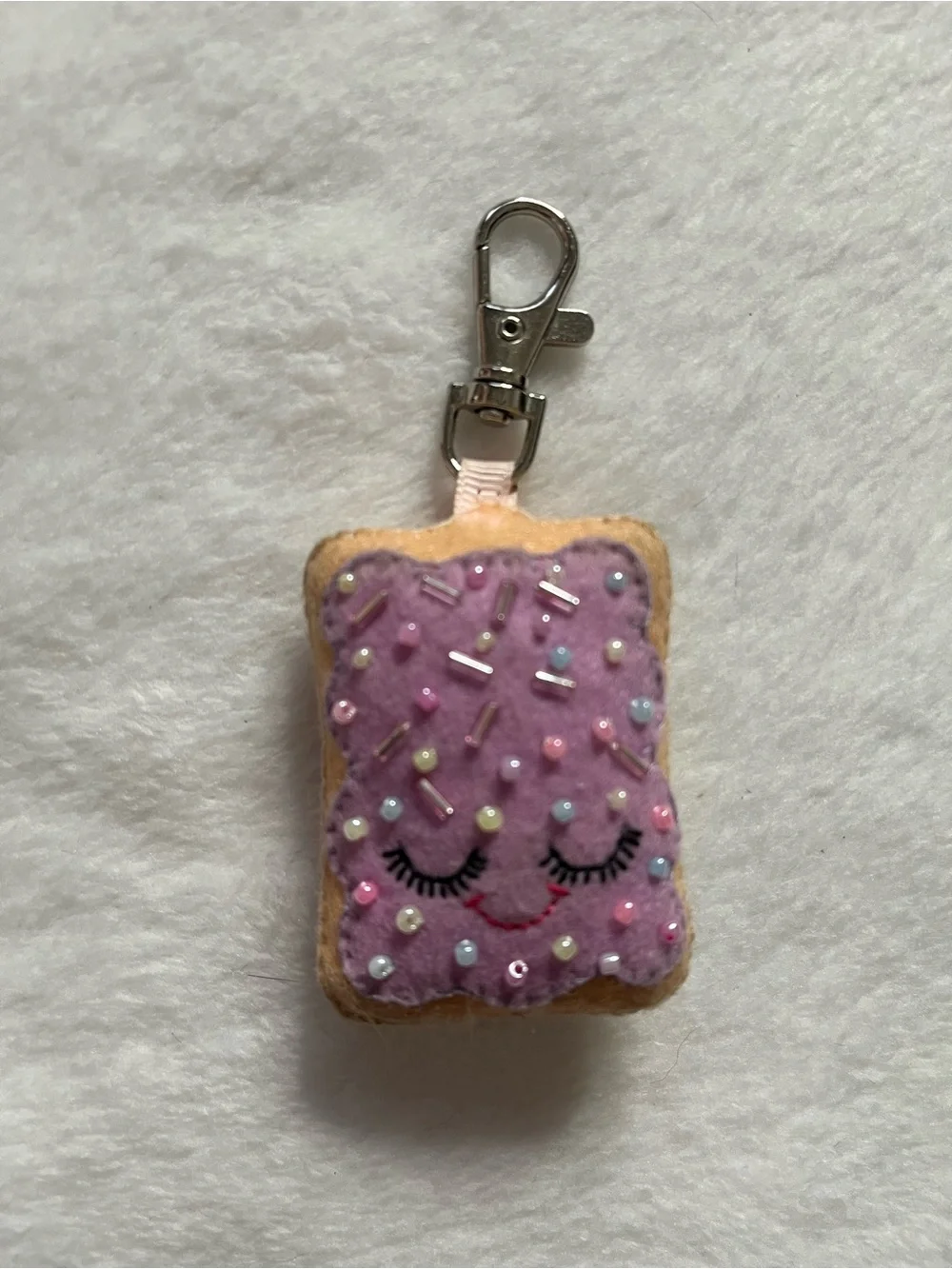 Pop tart  Cute Lavender Sprinkle Toast Keychain Charm
